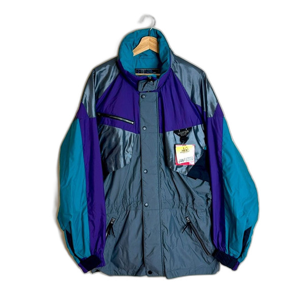 vtg mountain goat men’s multicolor lightweight nylon outerwear ski jacket M - Picture 1 of 14